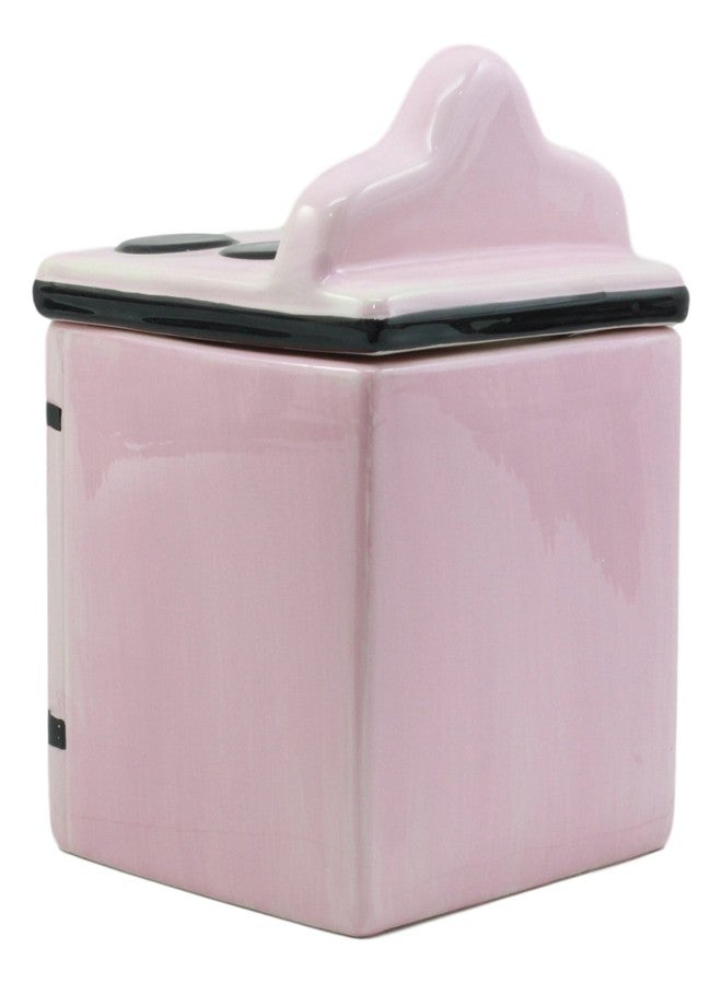 Ebros Gift Ebros "Cookies Fresh From Oven!" Ceramic Vintage Pink Oven Cookie Jar With Seal Tight Lid Decorative 7.25"Tall Kitchen Accessory Figurine - Image 4